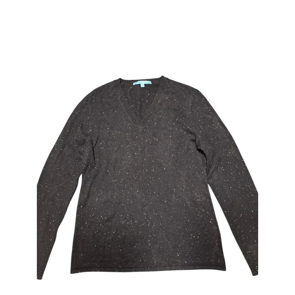 Antonio Melani 100% Cashmere Sweater Size L Black Speckled